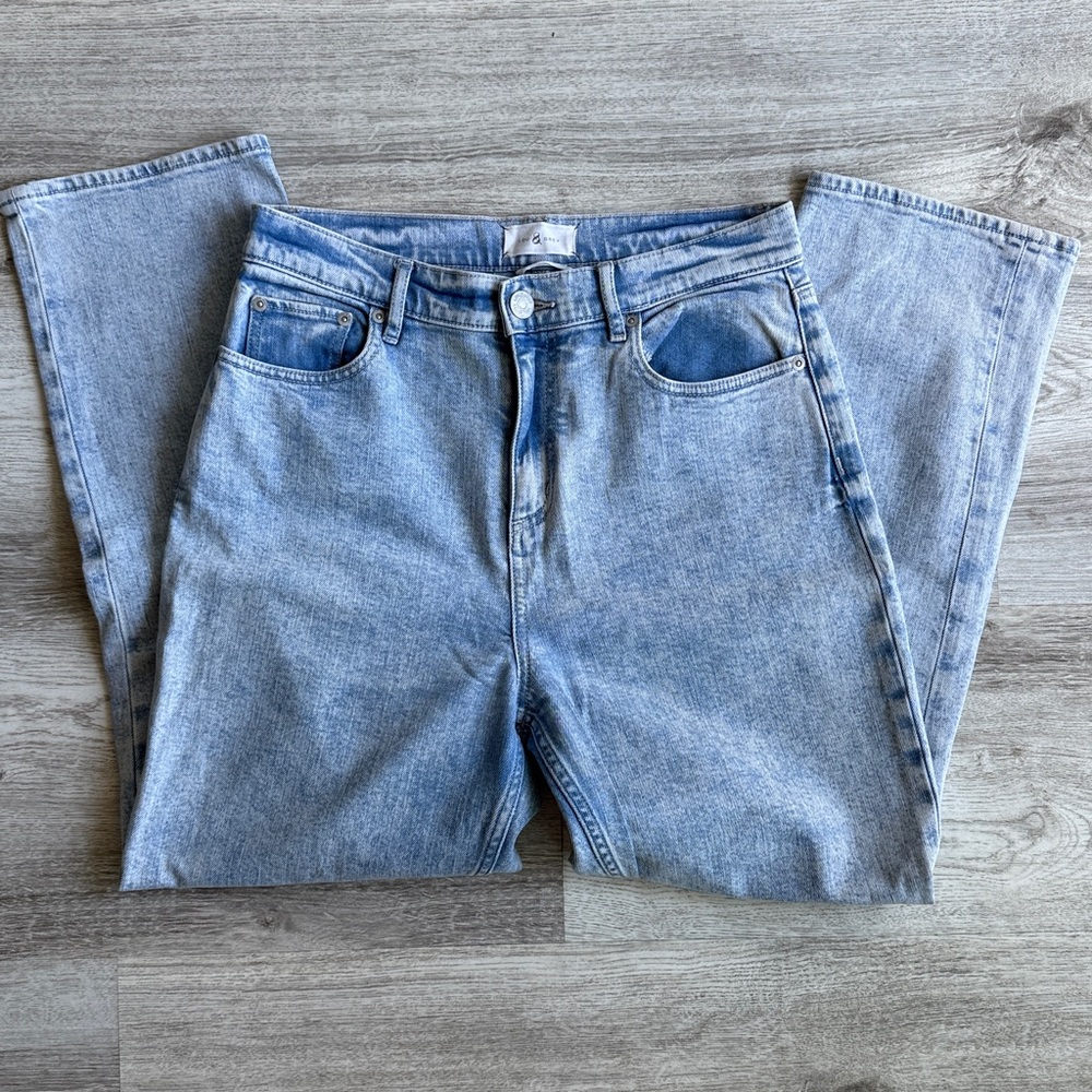 Lou & Grey High Waist Straight Crop Jeans in Light Blue, Size 30